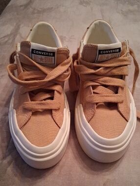 Converse Tan Canvas Low-Top Sneakers with White Sole ( 8W or 6.5 M)